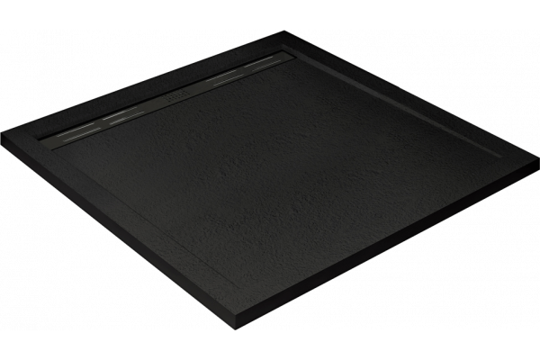 Поддон для душа Cezares TRAY-AS-A-100-30-NERO 100x100, с сифоном, черный матовый