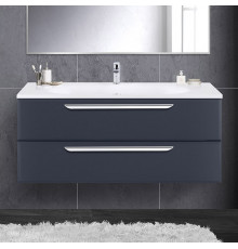 Тумба с раковиной Cezares Eco 120, grafito, 2 ящика, ручки хром