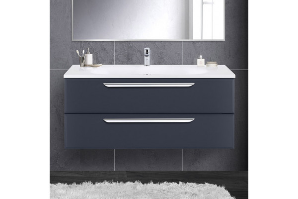 Тумба с раковиной Cezares Eco 120, grafito, 2 ящика, ручки хром