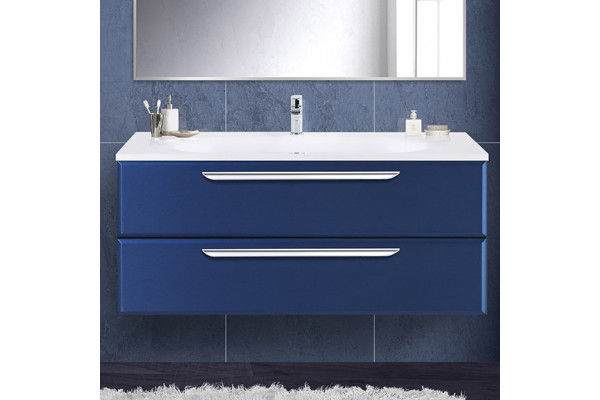 Тумба с раковиной Cezares Eco 120, sapfiro, 2 ящика, ручки хром