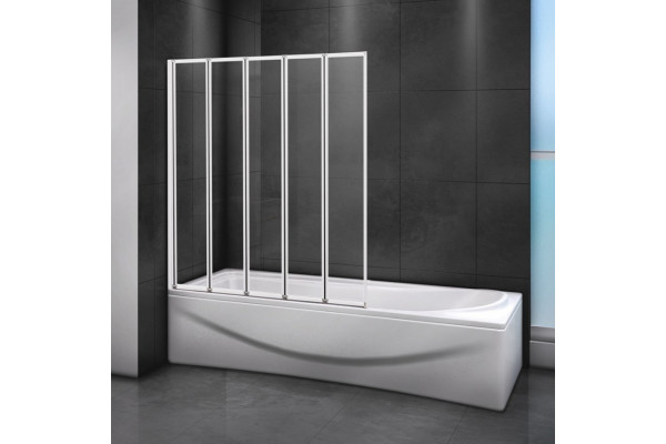 Шторка на ванну Cezares Relax V-5-120/140-C-Bi стекло прозрачное