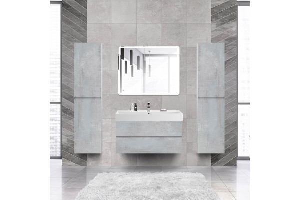 Мебель для ванной Cezares Molveno 46 100 beton, с раковиной Cezares CZR-MIL-100-LVB