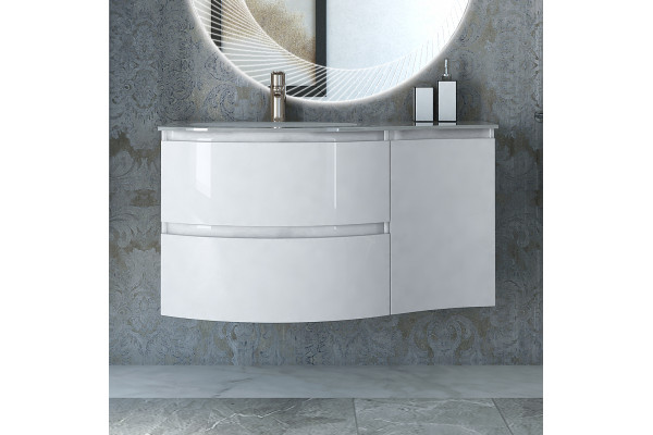 Тумба с раковиной Cezares Vague 104 L bianco lucido
