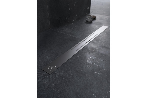 Душевой лоток CK DRAIN VERA-SAQUA014 60 см, двойной, с мокрым затвором, щелевой, из нержавеющей стали, с решеткой
