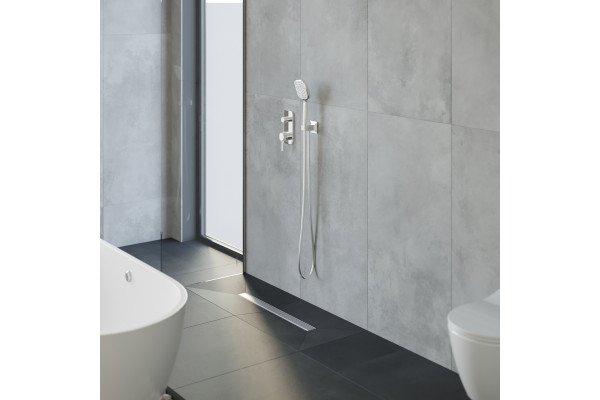 Душевой лоток CK DRAIN AQCP11-60 Plain 60 см, щелевая  решетка из нержавеющей стали, с рамкой