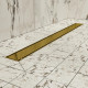 Душевой трап (лоток) CK DRAIN AQCP11-60 Plain GOLD 60 см, щелевая решетка из нержавеющей стали, золото, с рамкой