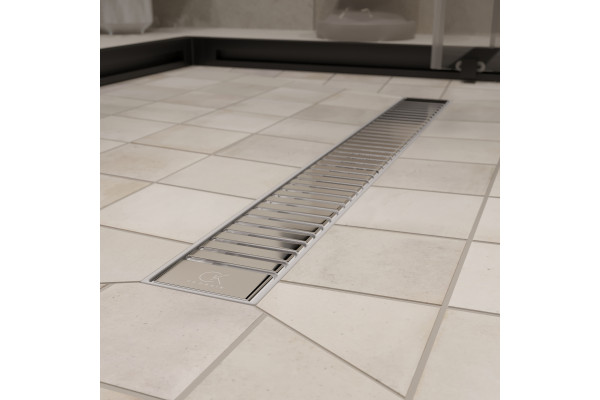Душевой лоток CK DRAIN AQPP01-80 Steel 80 см, из нержавеющей стали, дизайн решетка из нержавеющей стали