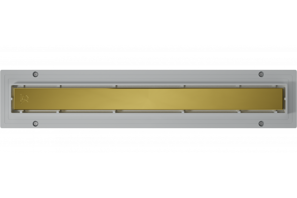Душевой трап (лоток) CK DRAIN 1105-00155 GOLD 55 см, с мокрым затвором, щелевой, из нержавеющей стали, с решеткой, золото