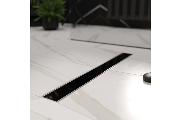 Душевой лоток CK DRAIN AQPP01-G-70 70 см, из нержавеющей стали,  щелевая решетка-стекло