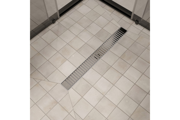 Душевой лоток CK DRAIN AQPP01-60 Steel 60 см, из нержавеющей стали, дизайн решетка из нержавеющей стали