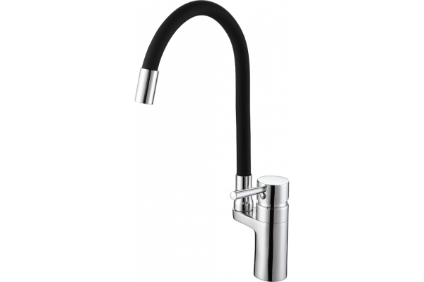 Смеситель для кухни D-lin D157315-1 с гибким изливом, хром, черный