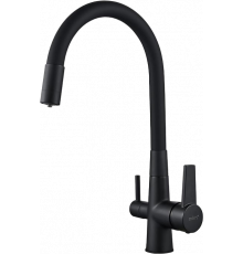 Смеситель для кухни D-lin D159317-4A с гибким изливом, черный
