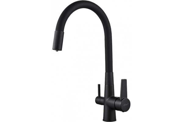 Смеситель для кухни D-lin D159317-4A с гибким изливом, черный