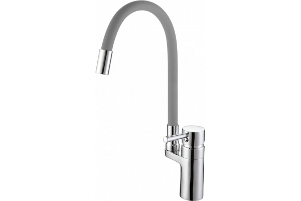 Смеситель для кухни D-lin D157315-2 с гибким изливом, хром, серый