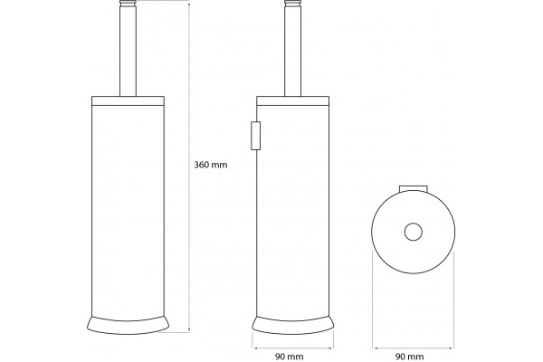 Ершик DEKOR BANYO Toilet Brushes 6001 01 02 04, чёрный