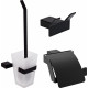 Набор DEKOR BANYO SS 304 Black, Ершик + Держатель туалетной бумаги + Крючок