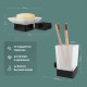 Набор DEKOR BANYO SS 304 Black, Мыльница + Стакан + Ершик + Держатель туалетной бумаги