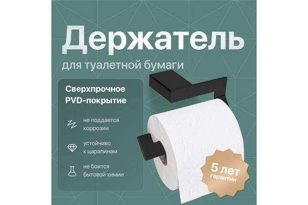 Держатель туалетной бумаги DEKOR BANYO SS 304 Black SS304 007 04