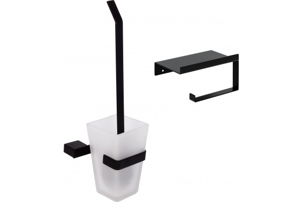 Набор DEKOR BANYO SS 304 Black, Ершик + Держатель туалетной бумаги