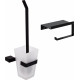 Набор DEKOR BANYO SS 304 Black, Ершик + Держатель туалетной бумаги