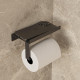 Держатель туалетной бумаги DEKOR BANYO SS 304 Black, черный, с полкой для телефона