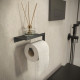 Держатель туалетной бумаги DEKOR BANYO SS 304 Black, черный, с полкой для телефона