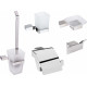 Набор DEKOR BANYO SS 304, Мыльница + Стакан + Ершик + Держатель туалетной бумаги + Крючок