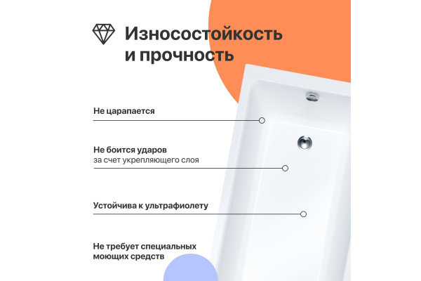 Акриловая ванна DIWO Суздаль 180x80 см, с ножками