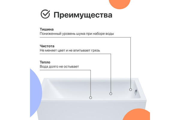 Акриловая ванна DIWO Суздаль 180x80 см, с ножками