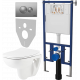 Комплект Унитаз подвесной Seramiksan Petite + Крышка AG50006 с микролифтом + Инсталляция DIWO + Кнопка 7311 хром матовый