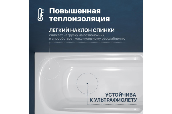 Акриловая ванна DIWO Ростов 170x70 см, с ножками