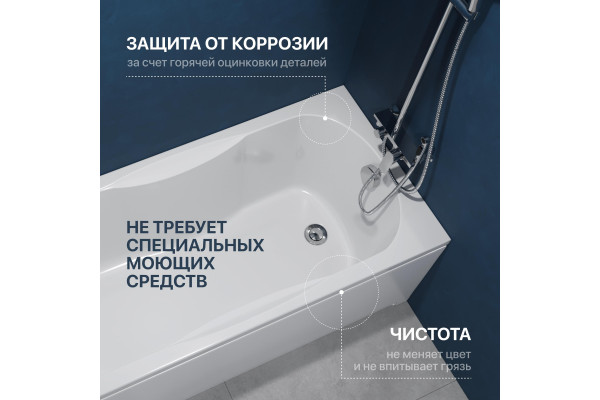 Акриловая ванна DIWO Ярославль 160x70 см, с ножками
