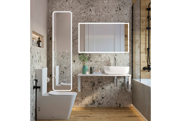 Столешница с раковиной DIWO Элиста 100 белый мрамор, с раковиной Moduo 50 Square