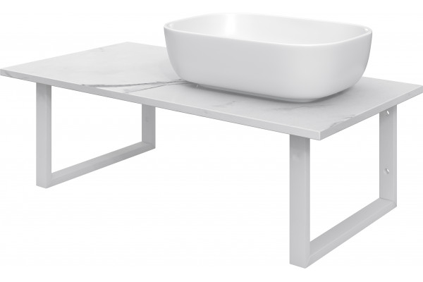 Столешница с раковиной DIWO Элиста 100 белый мрамор, с раковиной Moduo 50 Square