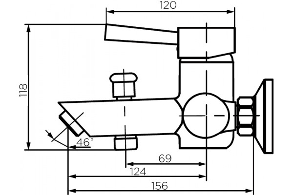 Смеситель для ванны с душем DIWO Казань DW-KAZ-10-000