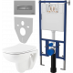 Комплект Унитаз подвесной Seramiksan Petite + Крышка AG50006 с микролифтом + Инсталляция DIWO + Кнопка 7321 хром матовый