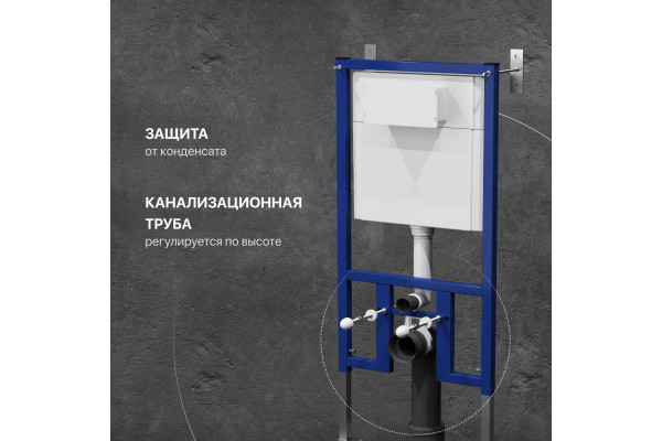Комплект Унитаз подвесной DIWO Анапа безободковый + Крышка 803-003-709 термопласт, с микролифтом + Инсталляция + Кнопка 7325 золотая