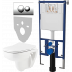 Комплект Унитаз подвесной Seramiksan Petite + Крышка AG50006 с микролифтом + Инсталляция DIWO + Кнопка 7312 хром