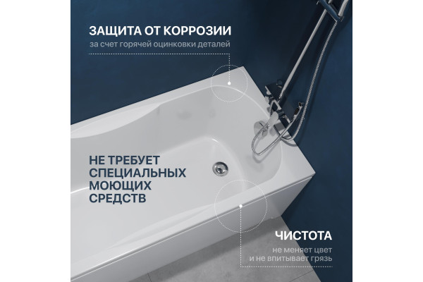 Акриловая ванна DIWO Ярославль 170x70 см, с ножками
