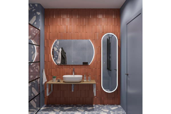 Столешница с раковиной DIWO Элиста 120 светлое дерево, с раковиной Moduo 50 Square