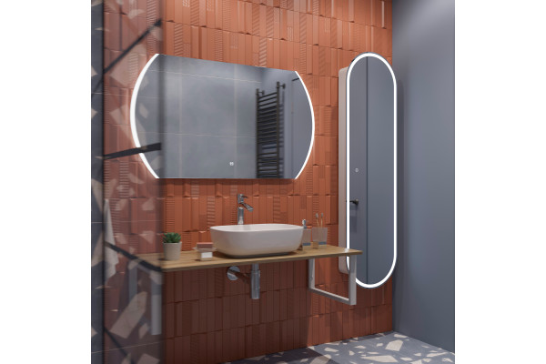 Столешница с раковиной DIWO Элиста 120 светлое дерево, с раковиной Moduo 50 Square
