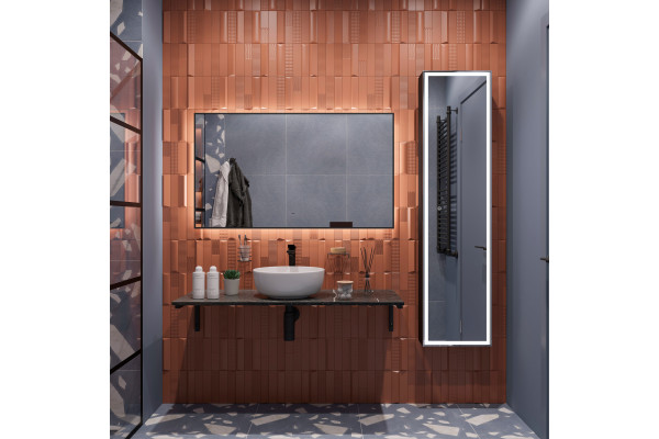 Столешница с раковиной DIWO Элиста 120 чёрный мрамор, с раковиной Moduo 40 RING