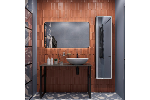 Консоль DIWO Элиста 120 чёрный мрамор, с раковиной Moduo 55 Leaf