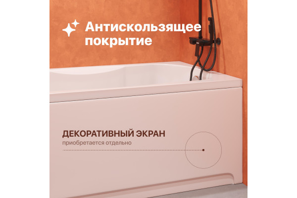 Акриловая ванна DIWO Ярославль 160x70 см, с каркасом
