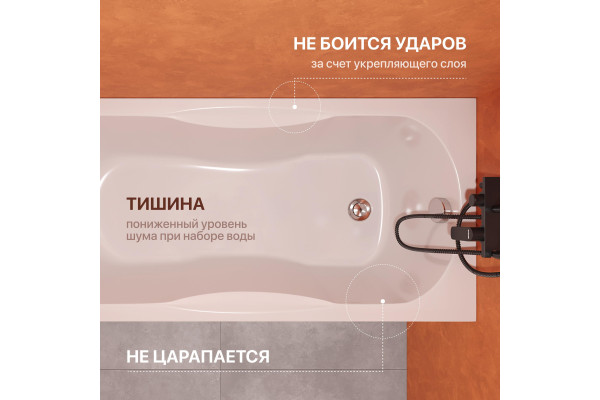 Акриловая ванна DIWO Ярославль 160x70 см, с каркасом