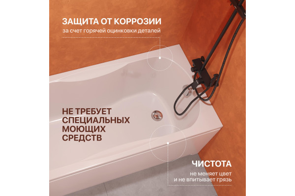 Акриловая ванна DIWO Ярославль 160x70 см, с каркасом