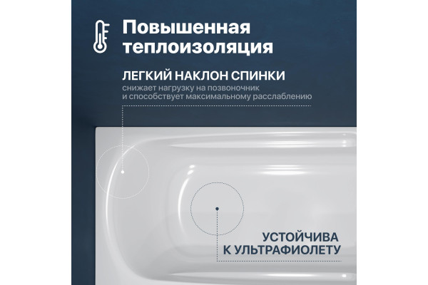 Акриловая ванна DIWO Ростов 160x70 см, с ножками