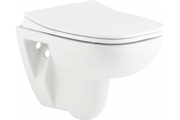 Комплект Унитаз подвесной Seramiksan Petite + Крышка AG50006 с микролифтом + Инсталляция DIWO + Кнопка 7325 золотая