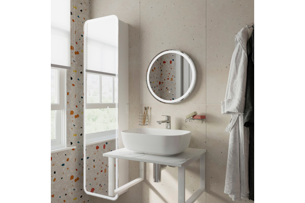 Столешница с раковиной DIWO Элиста 60 белый мрамор, с раковиной Moduo 50 Square