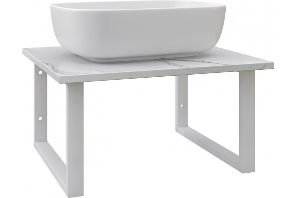 Столешница с раковиной DIWO Элиста 60 белый мрамор, с раковиной Moduo 50 Square